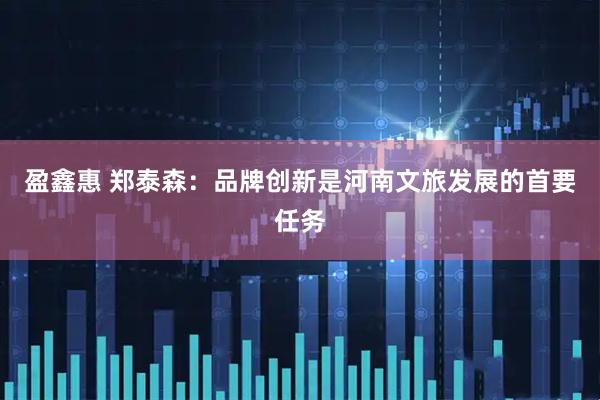 盈鑫惠 郑泰森：品牌创新是河南文旅发展的首要任务